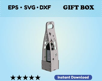 Laser Cut Wine Gift Box SVG File: Wooden Bottle Holder (Digital Download)