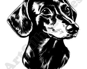 Dachshund Portrait SVG: Laser Cut Dog Vector (Digital Download)