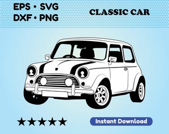 Vintage car SVG files for cricut. Classic Car Vector File (DXF, EPS). Digital download. Printable art