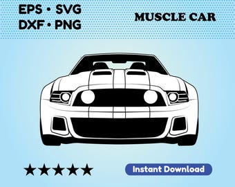 Muscle car SVG files for cricut. Sport car Vector File (EPS, DXF). Digital download. Printable art