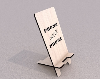 Phone sweet phone. Phone Stand Laser cut file. Phone holder SVG file. Mobile phone wooden stand. SVG file for laser. Phone holder for desk