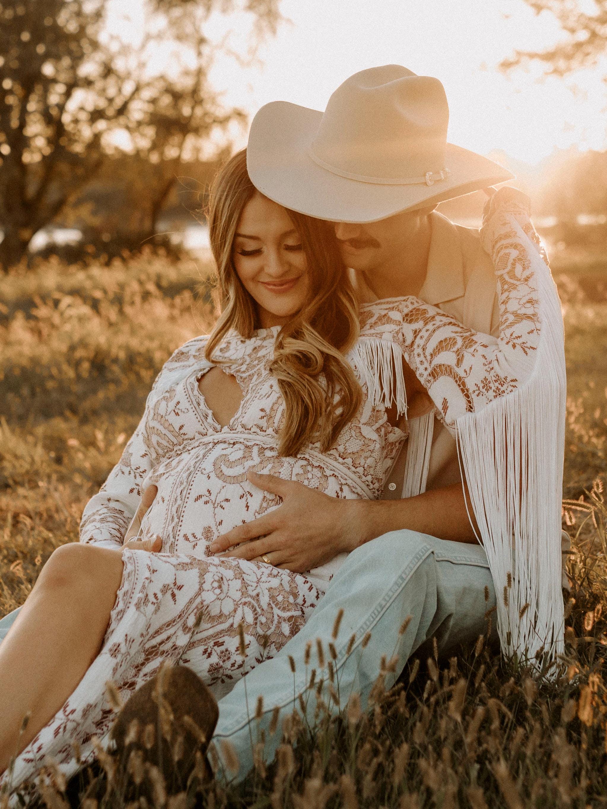 Myrissa, fringe maternity dress, western maternity dress, photoshoot rental dress, traveling dress, photoshoot dress, boho lace maternity