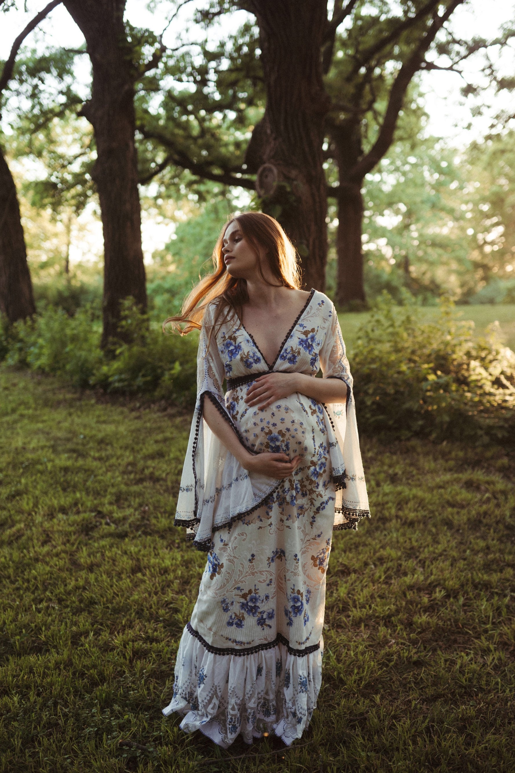 long sleeve boho maternity dress Boho Beige Maternity Dress for Photoshoot Women's Long Sleeve Maternity Gown Maxi Photography Dress at Amazon Women's Clothing store