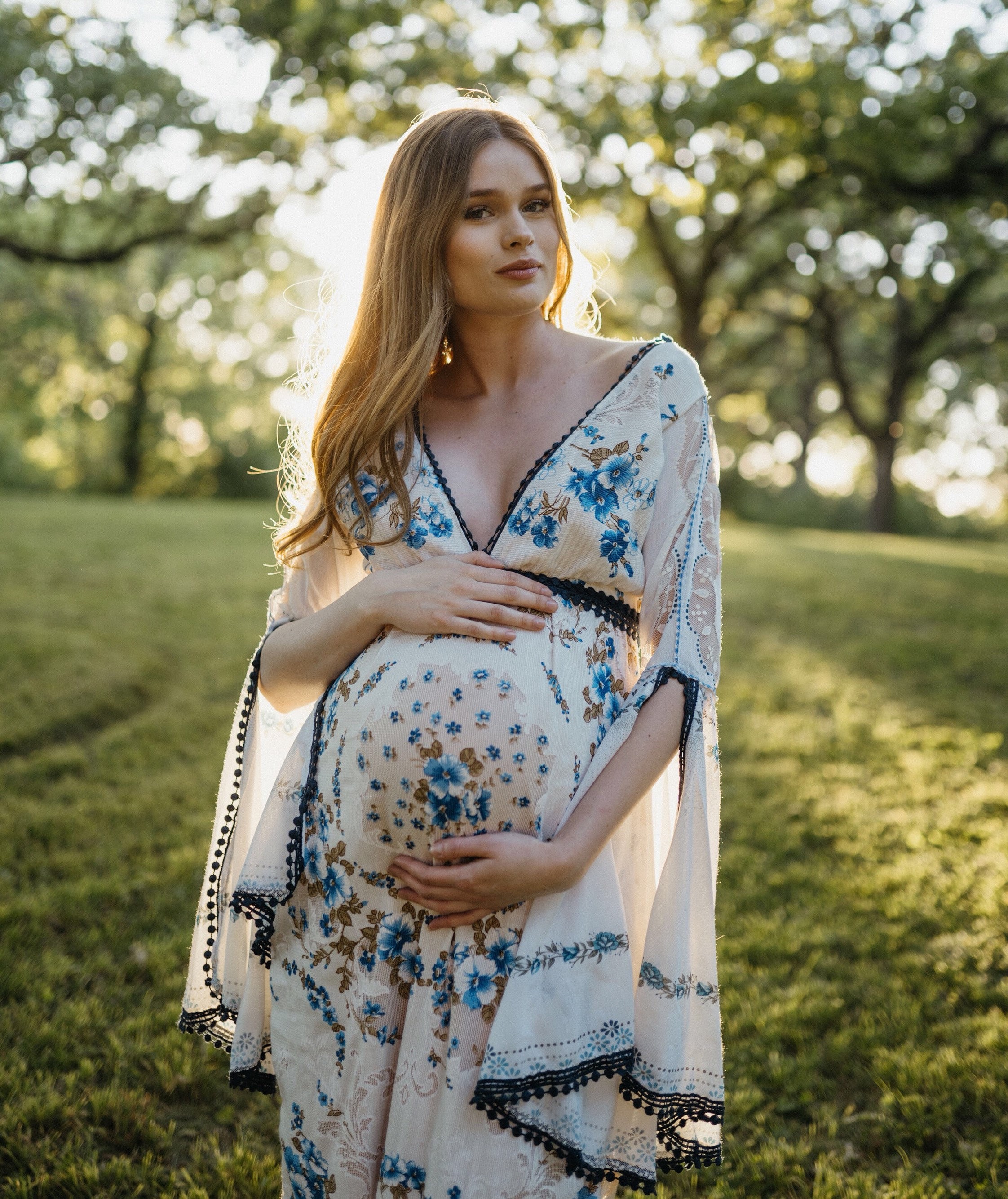 Emily, Traveling Dress, Boho Maternity Dress, Bell Sleeve Maternity Dress,  