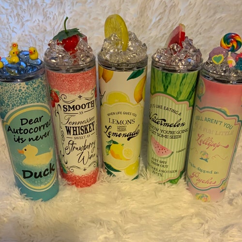 3D Ice Tumbler Ice Topper Tumblers Strawberry Wine Ice Etsy