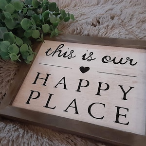 This Is Our Happy Place Cast Iron Sign Engagement Wedding Anniversary New Home