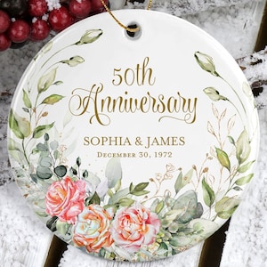 50th Anniversary Ornament Gift For Parents • 50th Wedding Anniversary • 50th Anniversary Ceramic Ornament