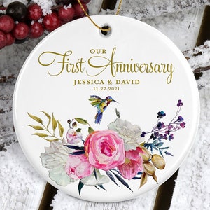 First Anniversary Ornament | Anniversary  Ornament | First Year Anniversary Ornament | First Anniversary Keepsake | Custom Ornament