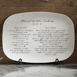 Handwritten Recipe Platter | Gift For Newlyweds | Recipe Platter Wedding Gift | Custom Christmas Gift | Handwritten Recipe Serving Tray