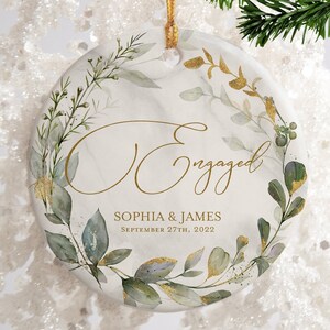 Engaged  Ornament | Gift for Engaged Couple | Keepsake For Couple | Personalized Ornament For Couple | Our First Christmas Engaged