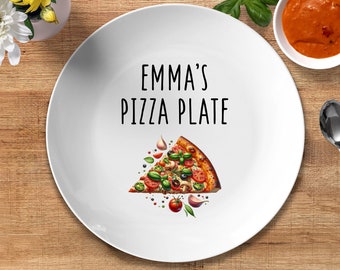 Custom Name Plate For Pizza Lovers | Personalized Pizza Plate | Personalized Gift | Customizable Termosāf Polymer Plate | Termosāf Plate