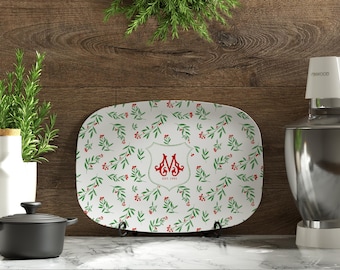Custom Monogram Christmas Serving Platter | ThermoSāf Polymer Tray