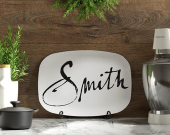 Personalized Family Name Platter | Custom Serving Tray, Wedding Gift