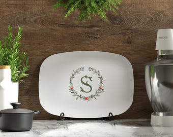 Christmas Monogrammed Platter | Personalized Hostess Gift