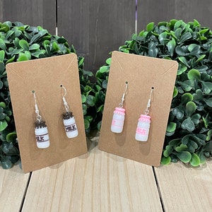 Milk Earrings chocolate and strawberry