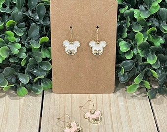 Mickey Mouse Monogram mother of Pearl earrings