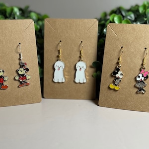 Disney’s Minnie , Mickey and friend enamel vintage dangle earrings, magic kingdom, Mickey jewelry, Minnie jewelry  Disney inspired