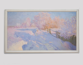 油絵 絵画【冬】 ルーヴシエンヌの雪 - アルフレッド・シスレーの手描き油絵複製
