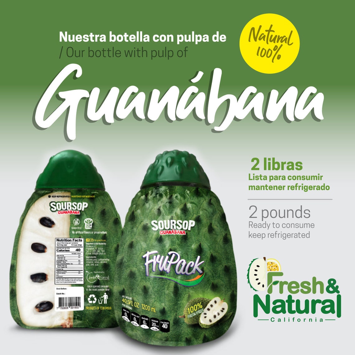 Guanábana Fruit Pulp Soursop Fruit Pulp Guanabana Frupack Etsy