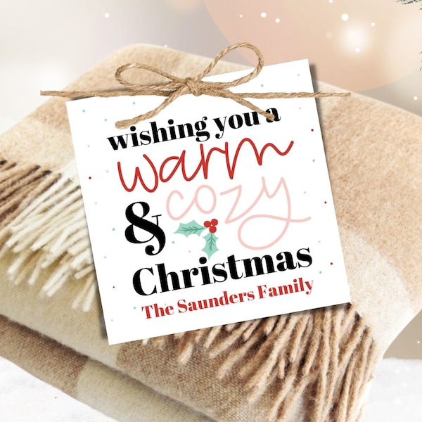 Blanket Christmas Gift Tag | Cozy little Christmas Tag | Personalized Christmas Teacher Appreciation | Secret Santa gift |