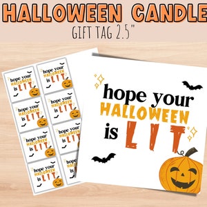 Ik hoop dat je Halloween een verlicht cadeaukaartje voor een kaars is. Leraargit, werknemerscadeau, vriendcadeaulabel.