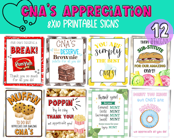 CNA Lunch & DONUT Appreciation signs. CNA week appreciation gift.