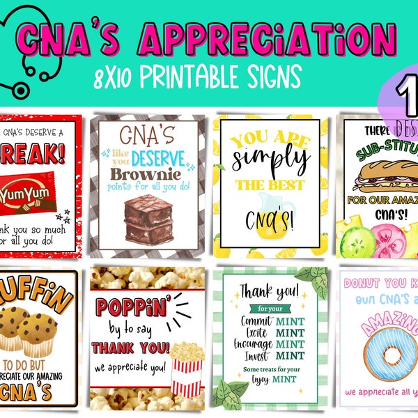 CNA Lunch & DONUT Appreciation signs. CNA week appreciation gift.