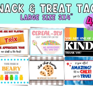Snack and Candy Treat Tags for Employee Teacher Nurse - Etsy