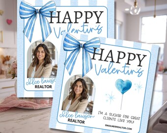 Realtor Valentine Cookie Tag, Modern Pop By Tag for Realtors, Printable Client Gift Tag, Valentine Pop-By Idea,