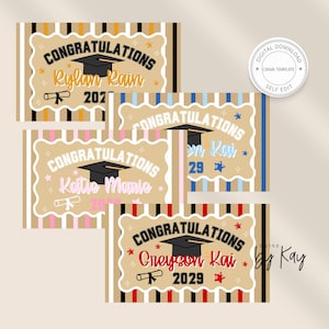 Congrats Grad 2026 | She's a grad banner | High school Class of 2026 banner | Painted College Graduation Banner