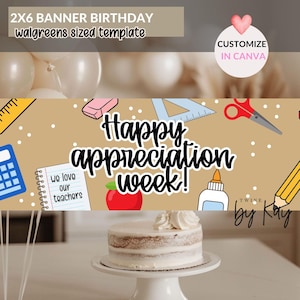 Teacher appreciation week Banner Template | Printable Teacher Appreciation Banner | Editable Banner Template