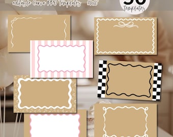 Plantillas editables de banners y bordes (descarga digital) / Bordes de banner pintados a mano