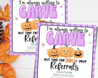 Halloween agente immobiliare Pop per idea, tag agente immobiliare referral autunnale, regalo di chiusura, / tag regalo agente immobiliare modificabile / marketing autunnale POP-BY