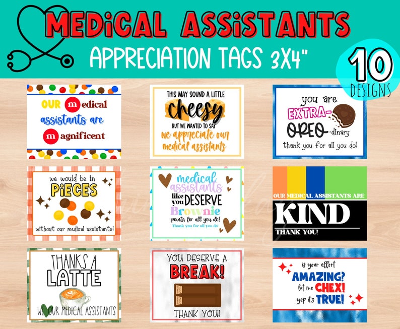 Medical Assistant Appreciation Week Snack Tag. GIFT TAGS Etsy