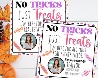 Halloween agente immobiliare Pop per idea, tag agente immobiliare referral autunnale, regalo di chiusura, / tag regalo agente immobiliare modificabile / marketing autunnale POP-BY