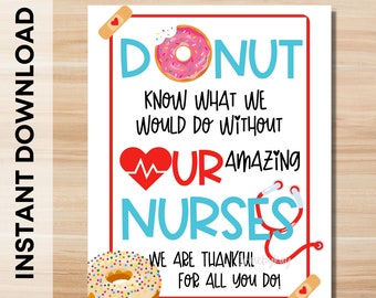 Druckbare Krankenschwestern Donut wissen, was wir ohne Ihr Mitarbeiter-Anerkennungs-Zeichen tun würden.