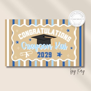 Congrats Grad 2026 | She's a grad banner | High school Class of 2026 banner | Painted College Graduation Banner