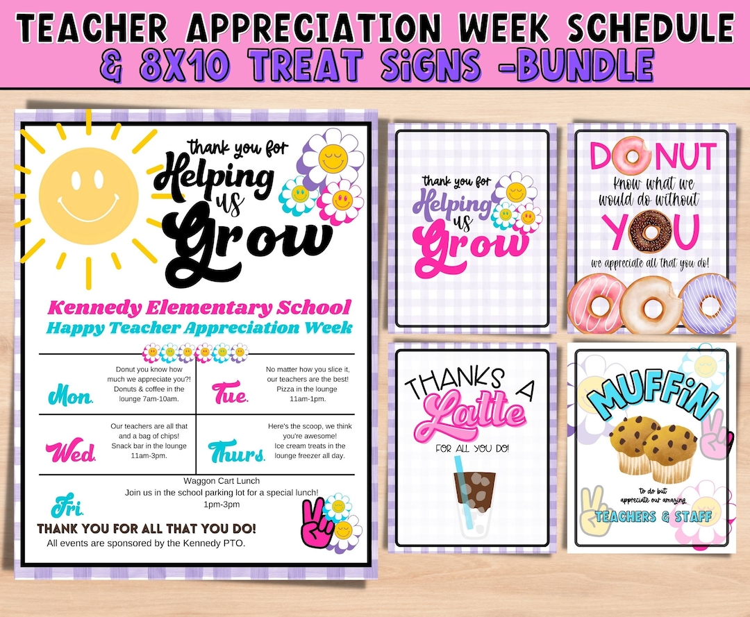Teacher Appreciation Week Theme 2023 Itinerary. Thank You for Helping ...