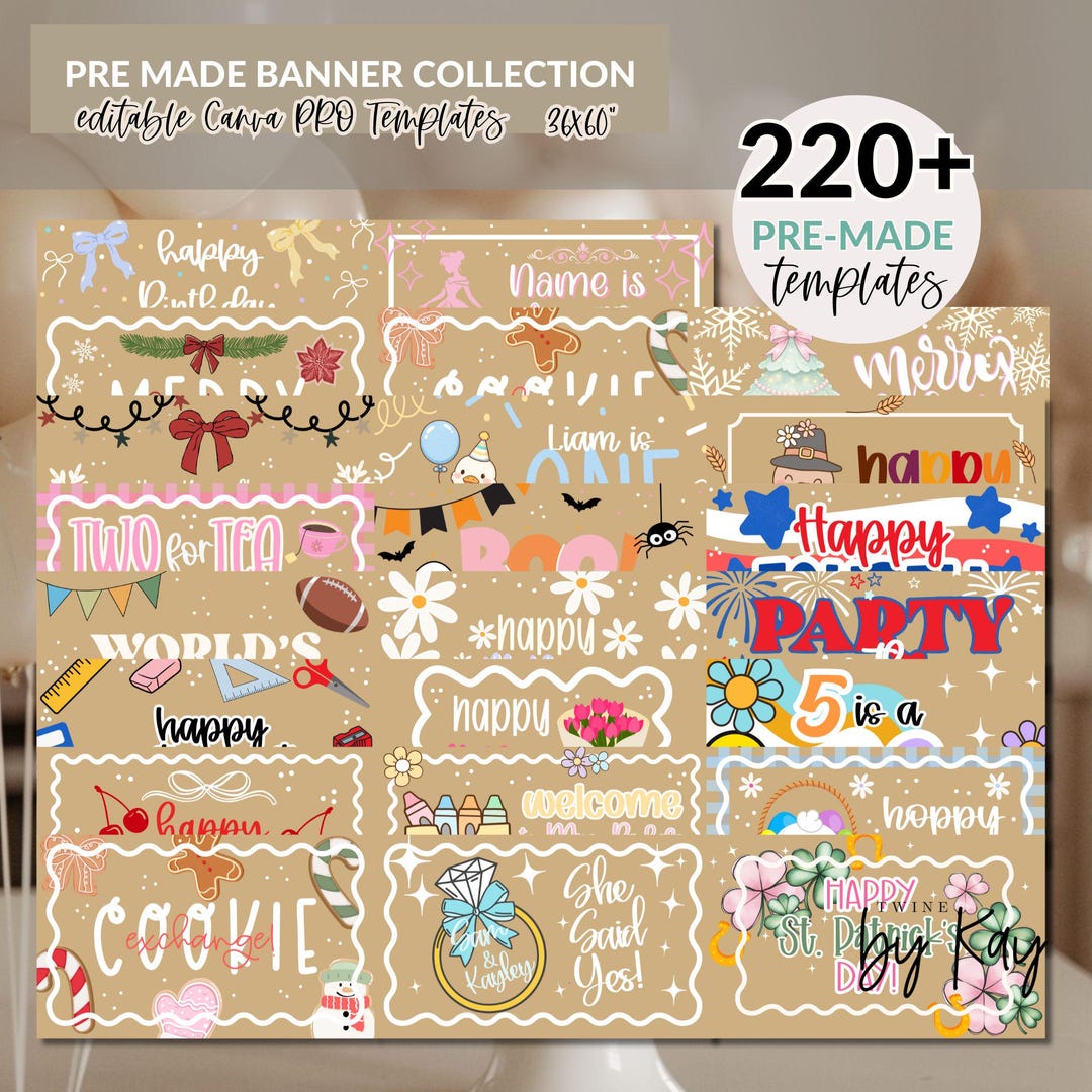200+ Editable Banner and Border Templates Digital Download | 200+ Hand ...