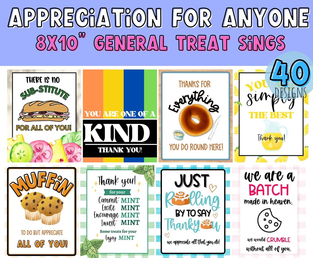 Appreciation Signs for ANYONE Easy Gifts for Teacher, Friend, Co-worker ...