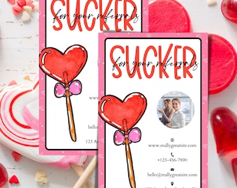 Valentine Realtor Pop By Idea,  Sucker tag | Editable Valentine referral gift tag | Editable Realtor tag | Client Valentine Gift