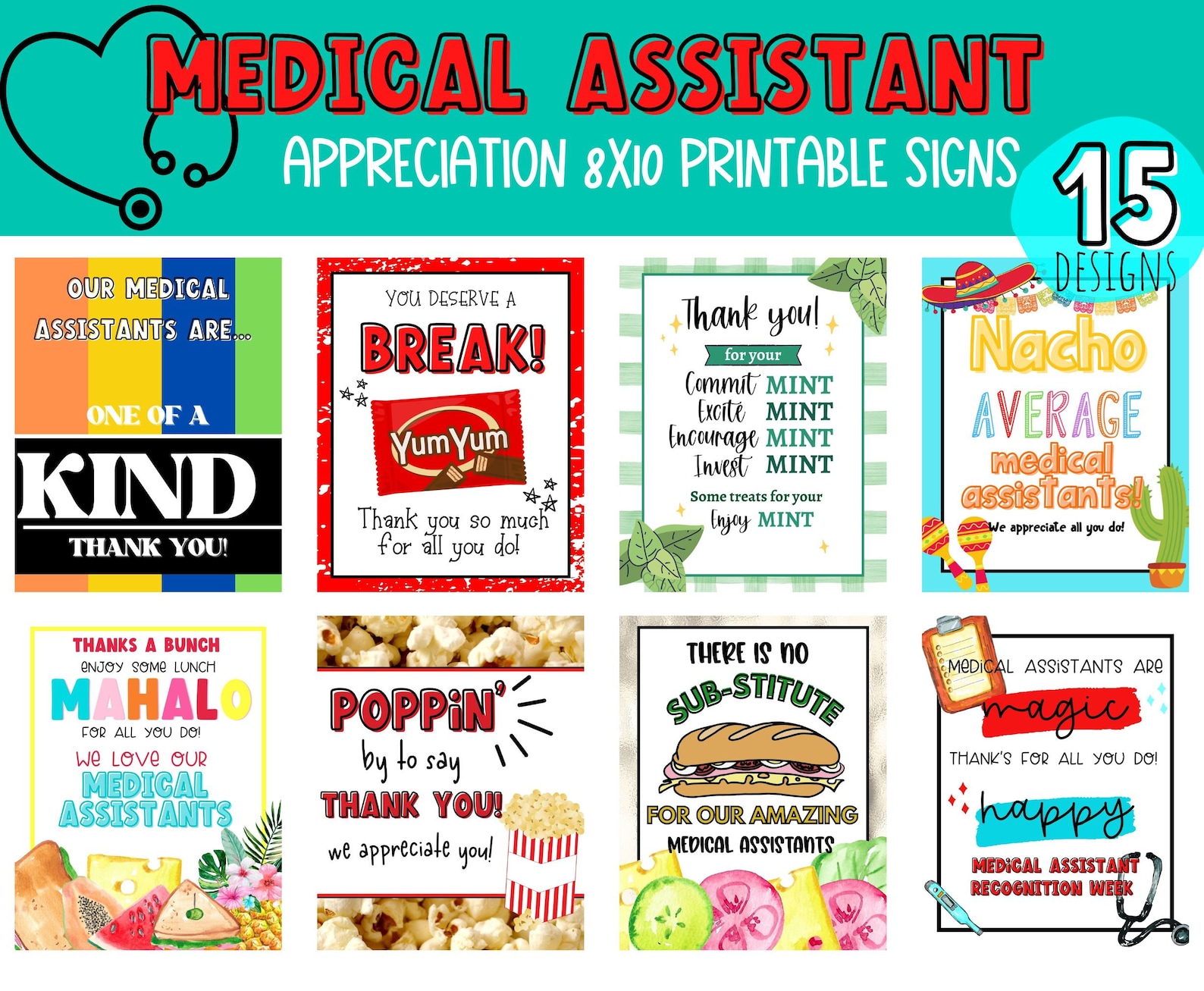 Medical Assistant Week Printable Signs. Happy Medical Assistants Week