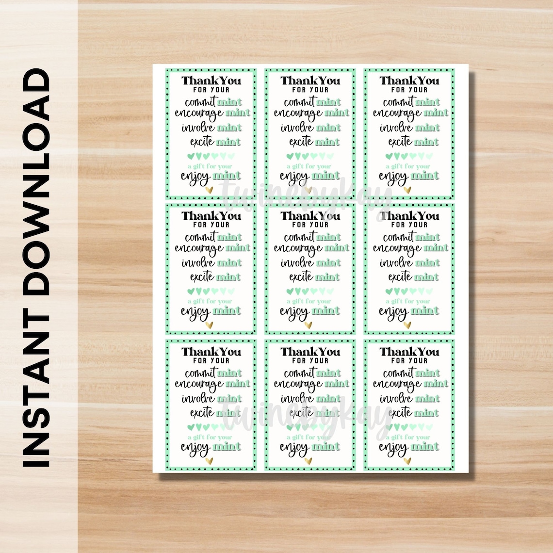 Mint Teacher Appreciation Mint Printable Tags. Nurse - Etsy