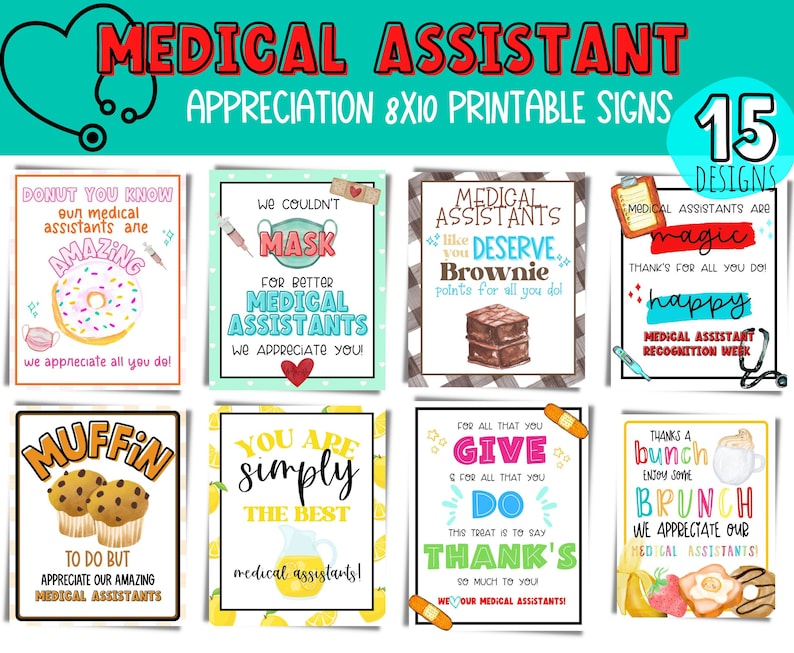 Medical Assistant Week Printable Signs. Happy Medical Etsy