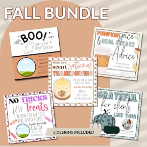 Halloween Realtor Pop By Idee, Herbst Realtor Tag | Bearbeitbarer Realtor Geschenkanhänger | Herbst Marketing POP-BY Herbst Bundle | Thanksgiving-Kundengeschenk