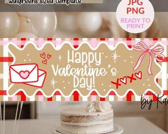 2x6 EDITABLE Galentine Banner and Border Templates Digital Download | Valentine Hand Painted Banner Borders | Valentine Party Decor