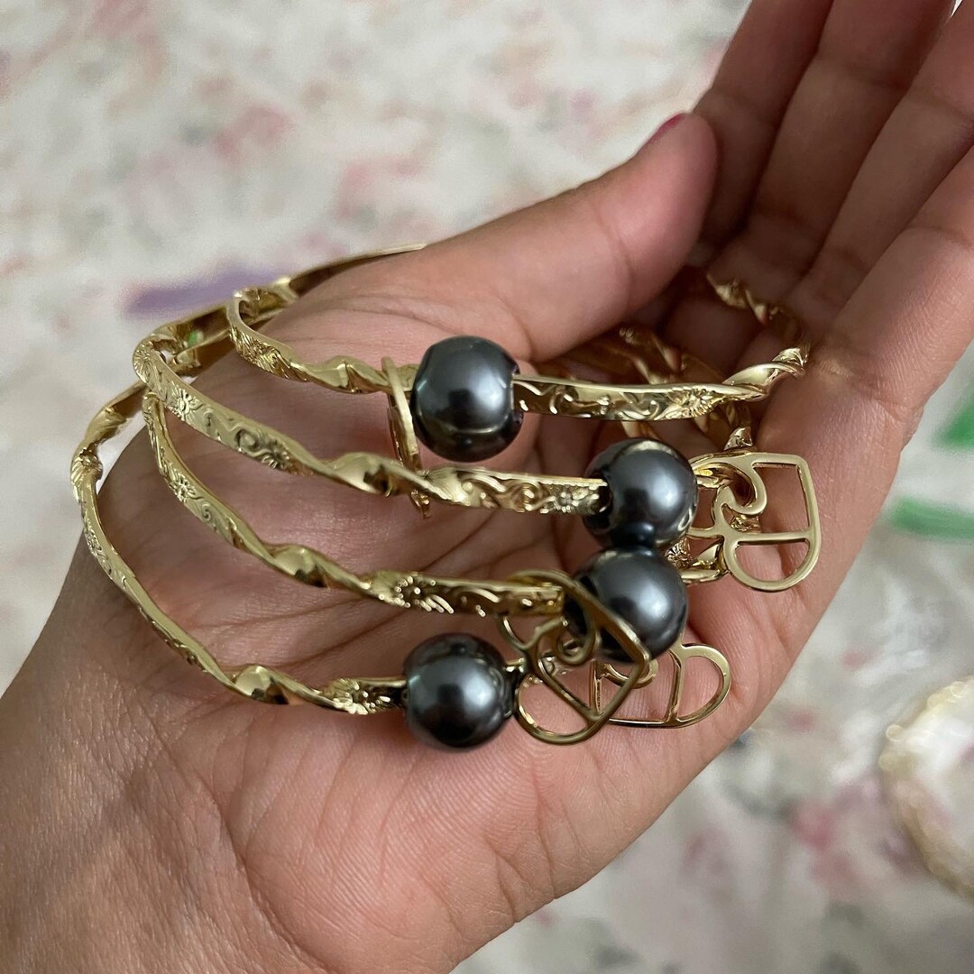 Ocean Inspired Bangles Hawaii Bangles Pearl Bangles Etsy