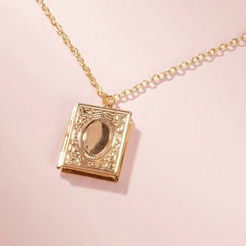 Rose Gold Heart 1 Inch Locket Necklace Etsy