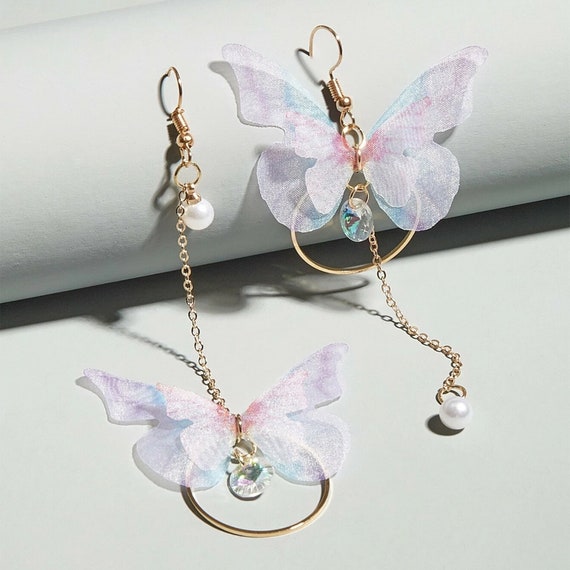 Amazon.com: Butterfly Earrings with Sterling Silver Stud Earrings  Hypoallergenic Handmade Purple butterfly Earrings for Women Trendy Fashion  : Handmade Products