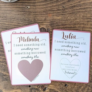 Cartes à gratter pour demoiselles d’honneur, quelque chose de vieux, quelque chose de nouveau, quelque chose d’emprunté quelque chose de nouvelles cartes, cartes pour demoiselles d’honneur